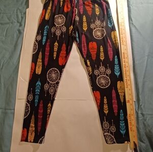 Colorful Dreamcatcher-Feather Print Womens Leggings 2X